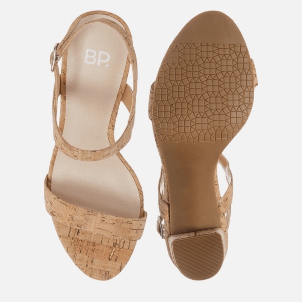 NEW BP Lula Cork Slingback Sandals | Block Heel Comfort Size 10M | Casual - Picture 4 of 10